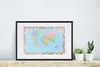 MuchoWow® MuchoWow® Gerahmtes Poster Welt - Karte - Flagge Produktbild-Vorschau 4