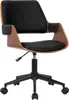 home24 Bürostuhl - Kunstleder - Schwarz / Walnuss Produktbild-Vorschau 4