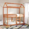 vidaXL Patrová postel se střechou vosk hnědá 80x200 cm z Náhled obrázku produktu 2