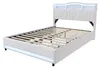 Letto imbottito ProximaX, 140x200 cm, beige, in velluto, Anteprima dell’immagine prodotto 11
