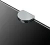 A close-up view of a corner of a black glass shelf with a chrome bracket. Náhled obrázku produktu
