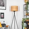 Dello Stehlampe aus Metall/Rattan in Schwarz/Natur Produktbild-Vorschau 2
