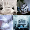 Collage of four bedroom decor scenes featuring string lights. Produktbild-Vorschau