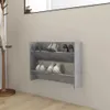 vidaXL Nástěnná skříň na boty Betonová šedá 80x18x60 cm Náhled obrázku produktu 2