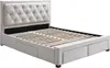 Bett mit Schubladen 160 × 200 cm - gepolstert - Beige - Produktbild-Vorschau 3