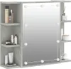 vidaXL Zrcadlová skříňka s LED Betonová šedá 70x16,5x60 cm Náhled obrázku produktu 4