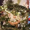 8 Schaukelpferd Weihnachtsbaumanhänger cremefarben gold - Produktbild-Vorschau 3