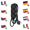 Prodlužovací kabel 3 m / 3 zásuvky / černý / PVC / 1 mm2 Náhled obrázku produktu