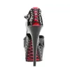 DELIGHT-660FH Damen Sandale von Pleaser, Schwarz Rot , EU Produktbild-Vorschau 4