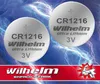 Two coin cell batteries are shown against a background of blue lightning. Produktbild-Vorschau