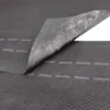 A close-up view of a gray fabric material, possibly a roofing underlayment, with a section peeled back to reveal a lighter gray underside. Dashed white lines are visible on the surface, resembling road markings. Podgląd zdjęcia produktu