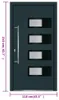 vidaXL Haustür Anthrazit 110x210 cm Aluminium und PVC Produktbild-Vorschau 8