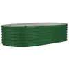 A green, oval-shaped raised garden bed made of corrugated metal. Anteprima dell’immagine prodotto