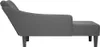 Side view of a dark gray fabric chaise lounge with a right armrest, shown against a white background. Produktbild-Vorschau