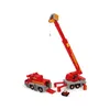 A toy fire truck with a crane and a smaller vehicle, displayed on a white background. Produktbild-Vorschau