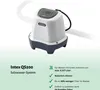 A close-up product shot of a white and gray Intex QS200 saltwater system with a digital display and control buttons, set against a light green and white background. The product is shown with a white hose attached. Náhľad obrázku produktu