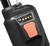 A close-up view of the control panel of a black power tool, featuring an orange button and several indicator lights. Produktbild-Vorschau