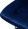 Close-up of a blue velvet upholstered seat cushion with visible stitching. Náhľad obrázku produktu