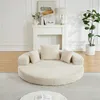 2-in-1 Schlafsofa in Beige – Halbrundes Sofa verwandelt Produktbild-Vorschau 3