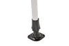 A close-up view of the base of a white pole with a black plastic foot attached. Produktbild-Vorschau