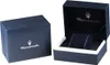 A dark blue Maserati watch box, open and closed, with the Maserati logo visible. Produktbild-Vorschau