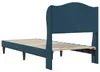 vidaXL Bettrahmen mit Kopfteil Blau 90 x 190 cm Samt Produktbild-Vorschau 6