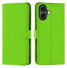 A bright green flip case for a smartphone is shown from two angles. Produktbild-Vorschau
