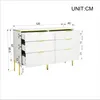 Credenza moderna Merax con 6 cassetti in bianco e oro, Anteprima dell’immagine prodotto 9