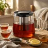 VIVIANA Teekanne Borosilikatglas 1300ml – Edelstahl-Sieb, Produktbild-Vorschau 5