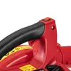 A close-up view of the handle and switch of a red leaf blower. Produktbild-Vorschau