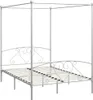vidaXL Rám postele s baldachýnom biely kov 140 x 200 cm Náhľad obrázku produktu 1
