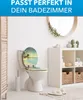 A toilet with a decorative seat in a bathroom setting. Produktbild-Vorschau