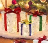 COSTWAY set di 3 scatole regalo a LED, scatola natalizia Anteprima dell’immagine prodotto 5