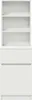 A plain, isolated image of a white bookshelf with drawers. Náhled obrázku produktu