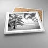 Gerahmtes Poster - Weißer Rahmen - Monochrom Strand Wolken Produktbild-Vorschau 3
