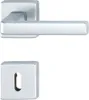A silver door handle and escutcheon plate are shown against a white background. Anteprima dell’immagine prodotto