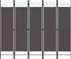 vidaXL 5dílný pokojový dělič antracit 200 x 180 cm Náhled obrázku produktu 6
