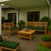 Bankkissen 150×50×7 cm grün – Sitzkissen für Gartenbank mit Produktbild-Vorschau 7