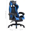 Gaming-Stuhl mit Fußstütze Blau und Schwarz Kunstleder Produktbild-Vorschau 8