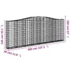 vidaXL Gabionen mit Hochbogen 3 Stk. 400x30x140/160cm Produktbild-Vorschau 7