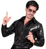 Chemise à paillettes pour homme, noire, S-M Voir les images du produit 1