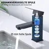 Czarny kran, bateria umywalkowa jednouchwytowa do łazienki, Podgląd zdjęcia produktu 2