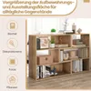 COSTWAY Dřevěná knihovna, stojací regál se 3 policemi, Náhled obrázku produktu 4