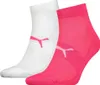 Puma Damen Herren Sneaker Socken Rosa Weiß 2 Paar Quarter Produktbild-Vorschau 2