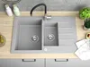 Granitový drez – drez – kuchynský drez – 79 x 50 cm – betón Náhľad obrázku produktu 4