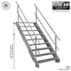 9 Stufen Stahltreppe beidseitig. Geländer Breite 90cm Produktbild-Vorschau 1