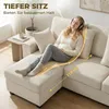 HOMCOM Ecksofa 235,5cm L-Form Sofa 3-Sitzer mit umkehrbarer Produktbild-Vorschau 8