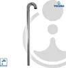 A chrome faucet spout shown vertically against a white and gray background. Produktbild-Vorschau