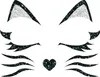 Katze Fledermaus Gesicht Aufkleber Schminke Glitter Produktbild-Vorschau 3