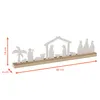 Holz Weihnachtskrippe Silhouette weiß natur - 50 x 14 cm - Produktbild-Vorschau 2